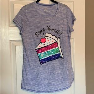 Girl’s Justice Flip Sequins T-Shirt Size 18+